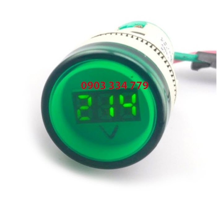 Đồng hồ đo vôn AC 70VAC - 500V Xanh lá - tròn