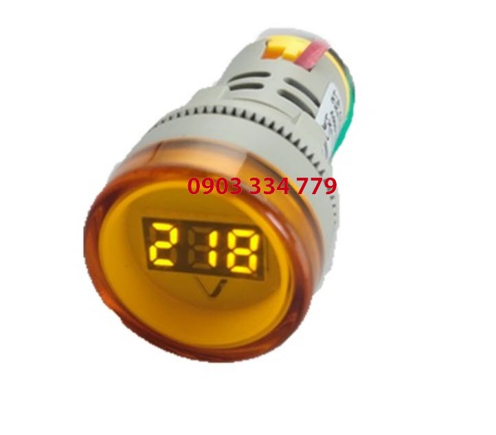Đồng hồ đo vôn AC 70VAC - 500V Vàng - tròn