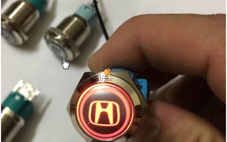 Nút nhấn có đèn chống nước inox 19mm
